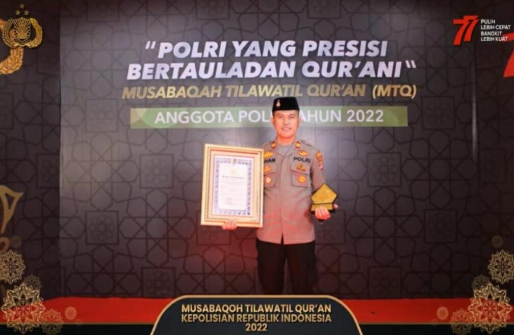Polisi Berprestasi, Kapolsek Trimurjo Polres Lampung Tengah Berhasil Menjuarai Lomba MTQ Mabes Polri