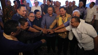 Suasana Kompak, Gembira, dan Optimistis saat Prabowo dan Ketum Koalisi Indonesia Maju Sambut Kehadiran SBY